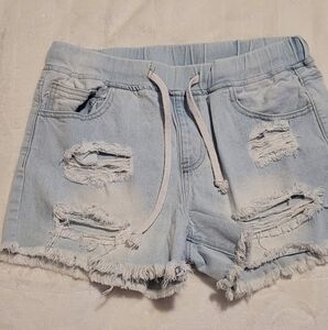 YMI Light Blue Distressed Denim Shorts